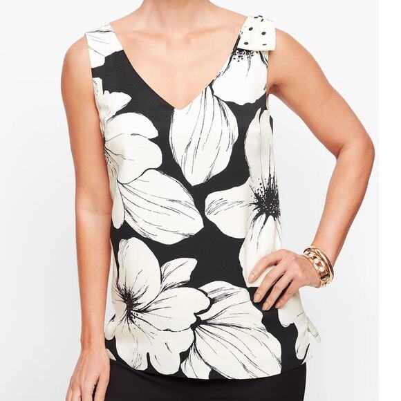 NWOT Talbots Primrose Sleeveless Floral V-Neck Top Size‎ 10 - Picture 1 of 7